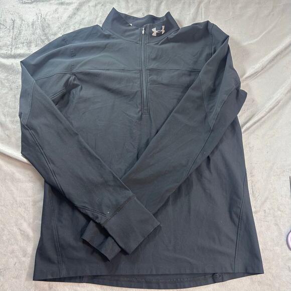 Under Armour Tops - Under Armour Black Size Med Fitted 1/4 Zip Mock Neck Top Women's